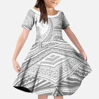 American Samoa White Sunday Family Matching Off Shoulder Maxi Dress and Hawaiian Shirt Polynesian Lotu Tamaiti - Polynesian Pride