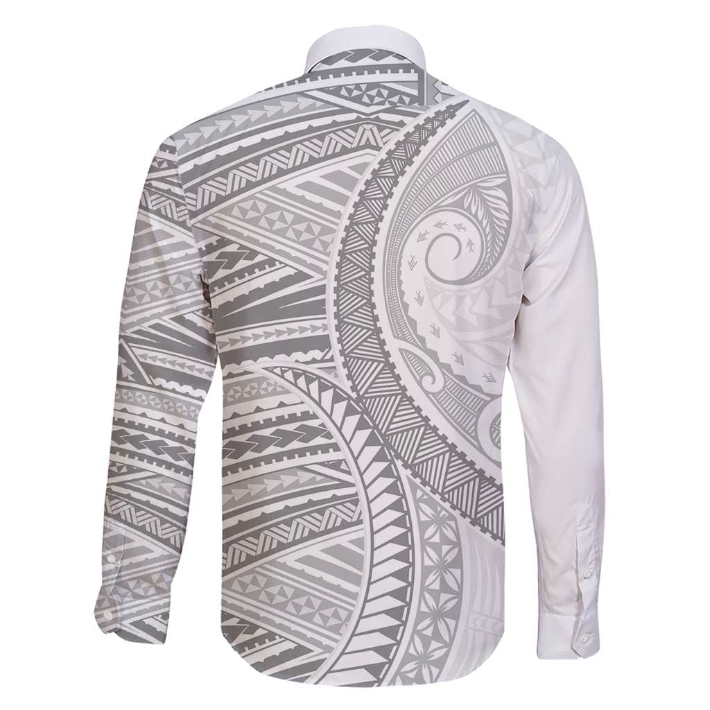 American Samoa White Sunday Family Matching Short Sleeve Bodycon Dress and Hawaiian Shirt Polynesian Lotu Tamaiti - Polynesian Pride