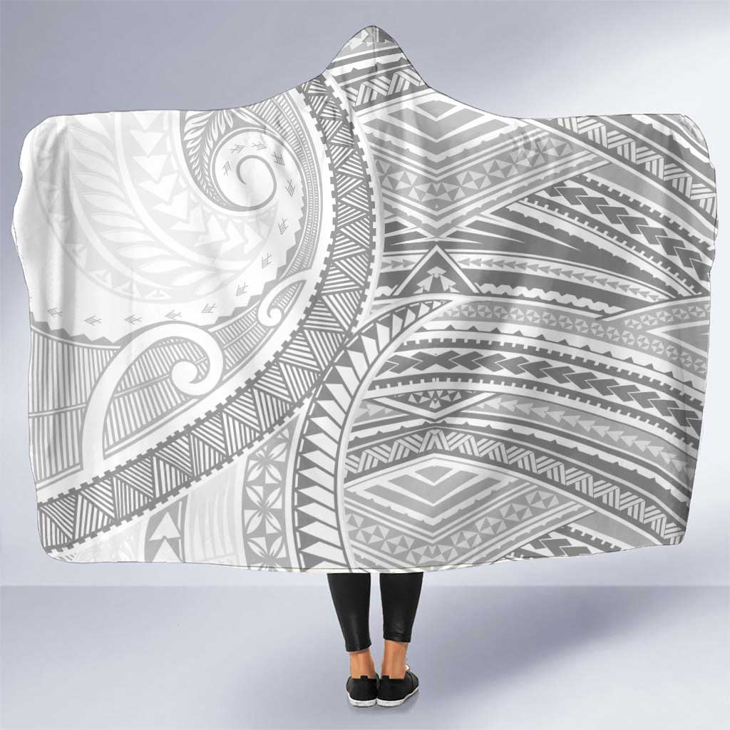 American Samoa White Sunday Hooded Blanket Polynesian Lotu Tamaiti - Polynesian Pride