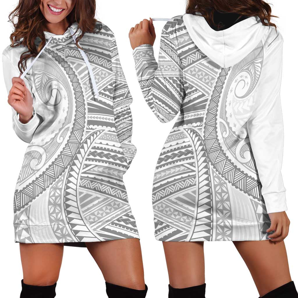 American Samoa White Sunday Hoodie Dress Polynesian Lotu Tamaiti - Polynesian Pride