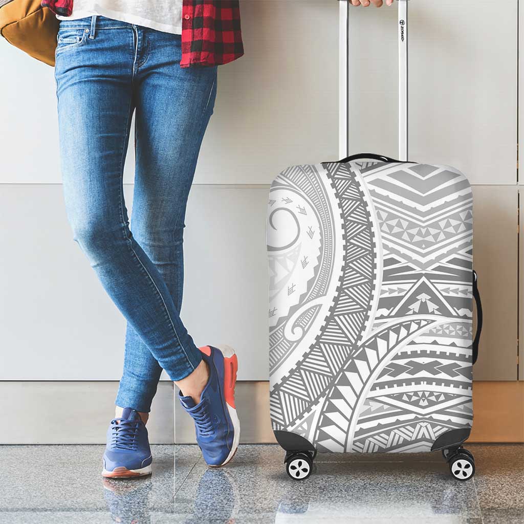 American Samoa White Sunday Luggage Cover Polynesian Lotu Tamaiti - Polynesian Pride