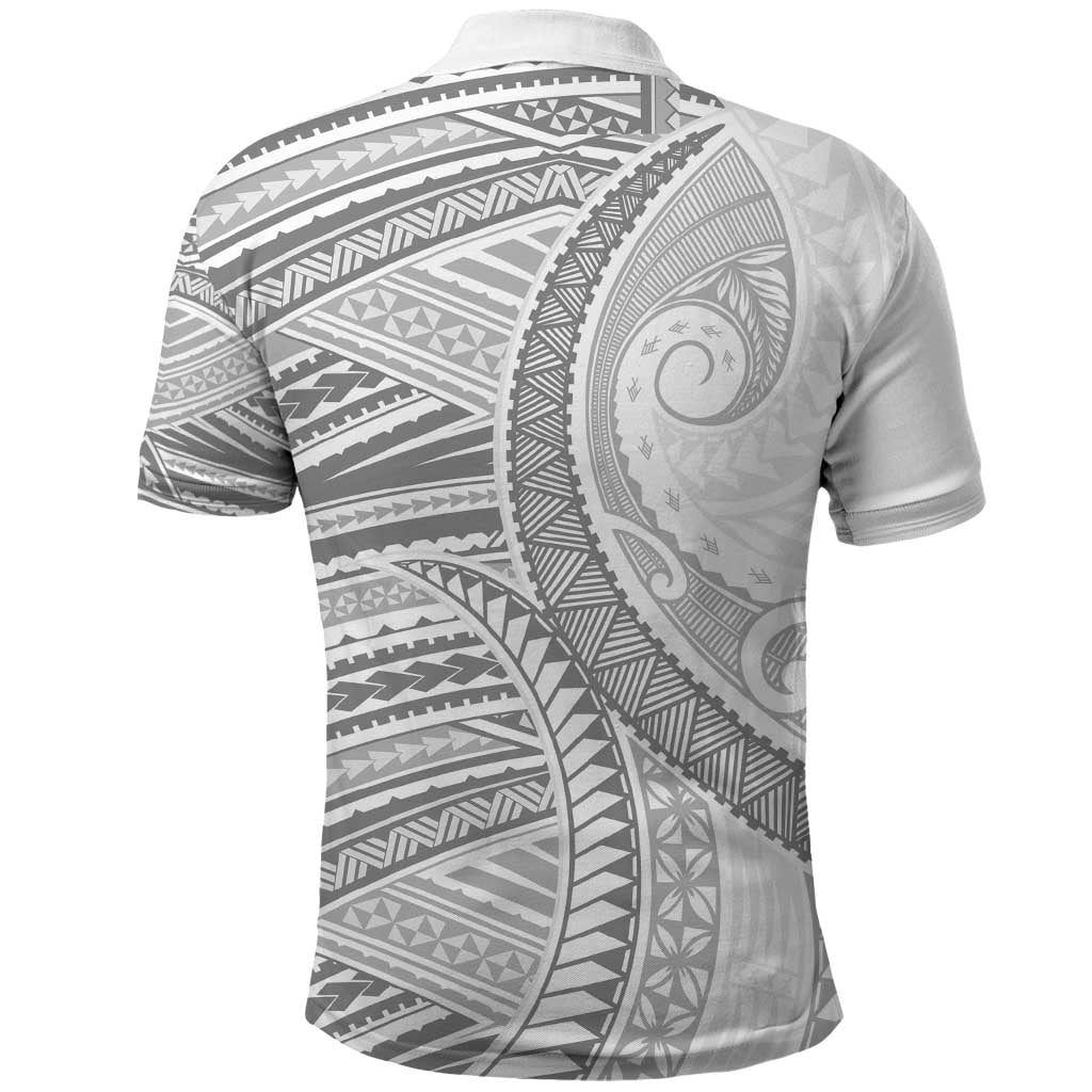 American Samoa White Sunday Polo Shirt Polynesian Lotu Tamaiti - Polynesian Pride