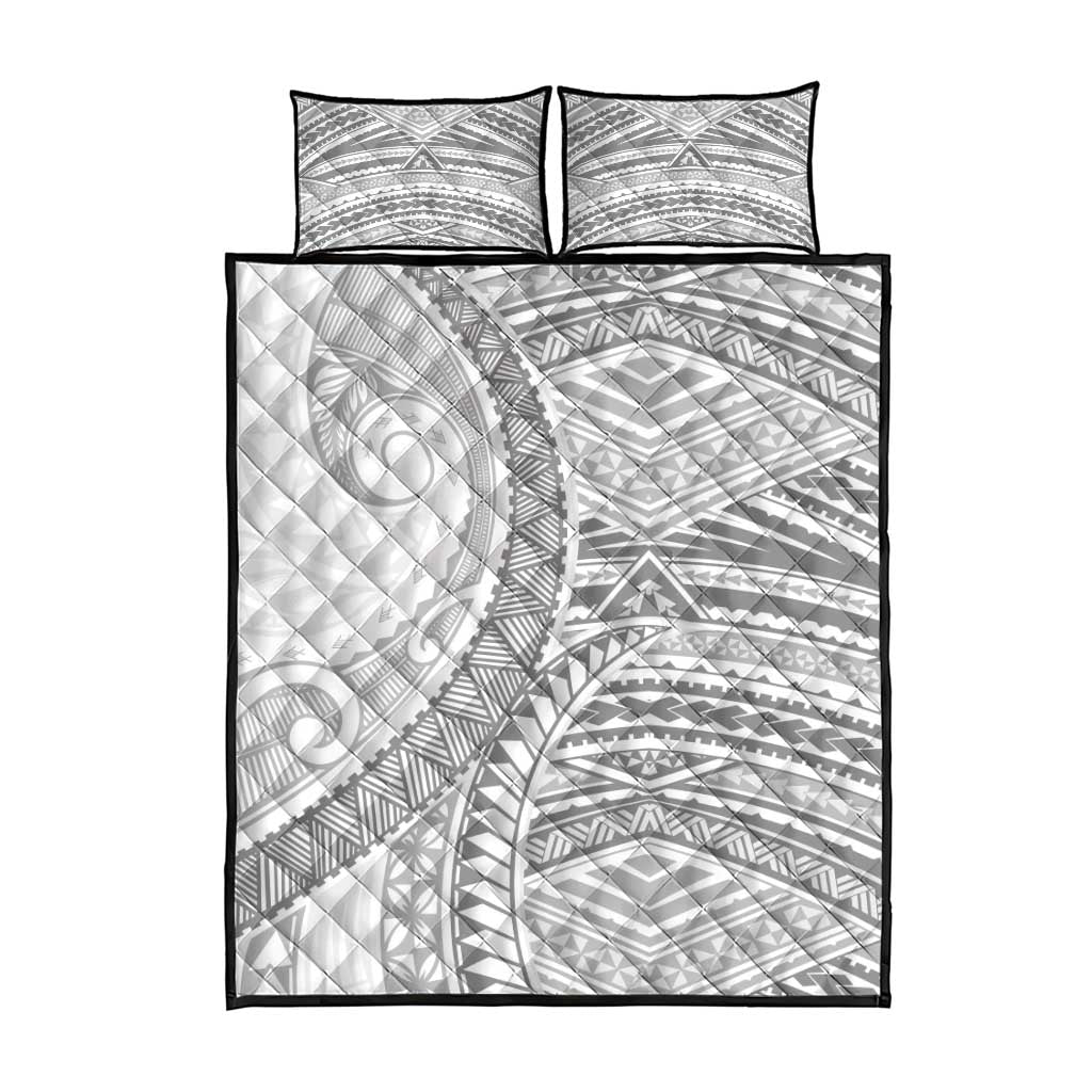 American Samoa White Sunday Quilt Bed Set Polynesian Lotu Tamaiti - Polynesian Pride