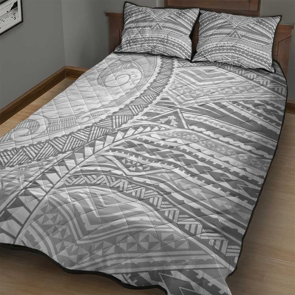 American Samoa White Sunday Quilt Bed Set Polynesian Lotu Tamaiti - Polynesian Pride