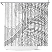 American Samoa White Sunday Shower Curtain Polynesian Lotu Tamaiti - Polynesian Pride