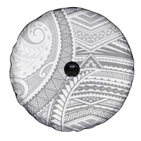 American Samoa White Sunday Spare Tire Cover Polynesian Lotu Tamaiti - Polynesian Pride