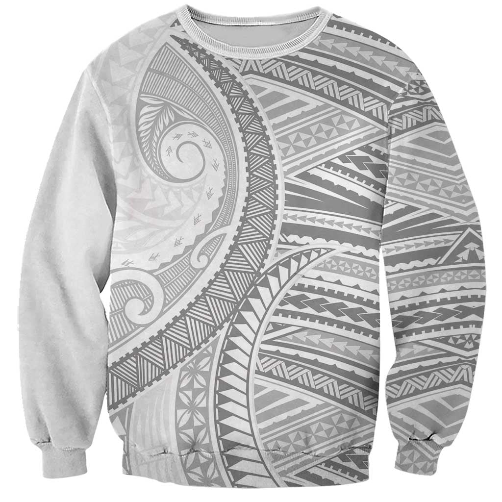 American Samoa White Sunday Sweatshirt Polynesian Lotu Tamaiti - Polynesian Pride