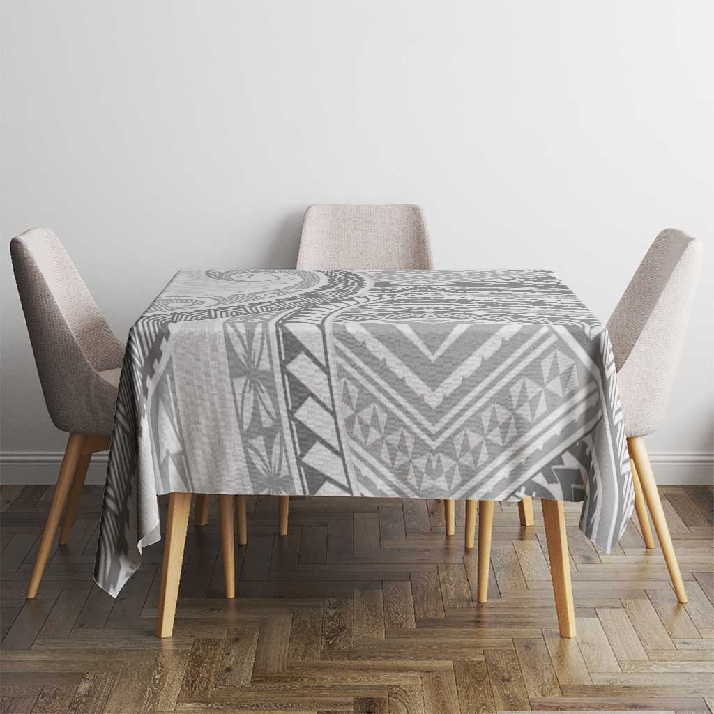 American Samoa White Sunday Tablecloth Polynesian Lotu Tamaiti - Polynesian Pride