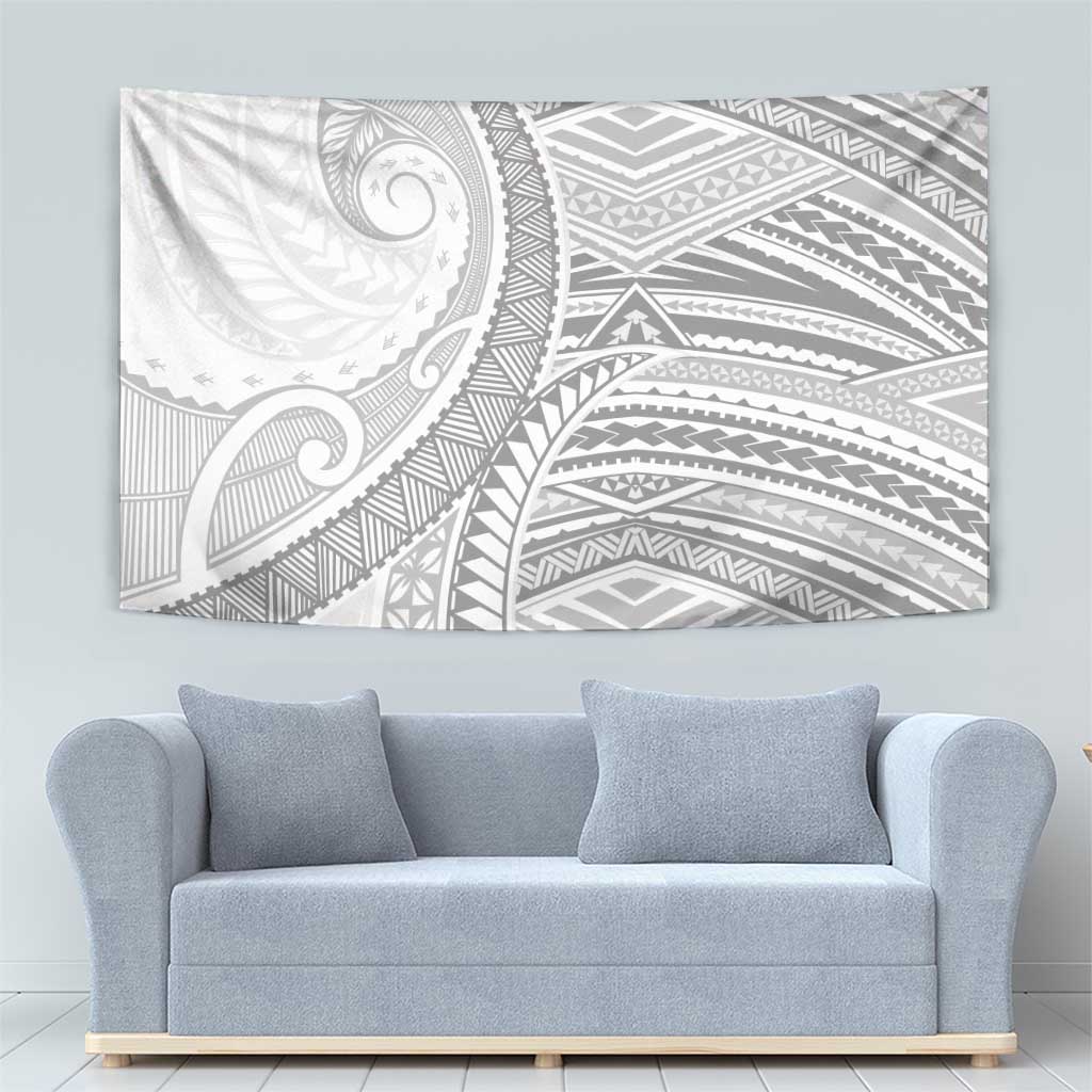 American Samoa White Sunday Tapestry Polynesian Lotu Tamaiti - Polynesian Pride