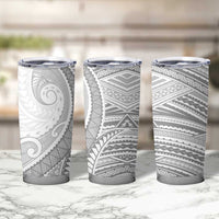 American Samoa White Sunday Tumbler Cup Polynesian Lotu Tamaiti - Polynesian Pride