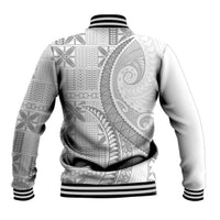 Niue White Sunday Baseball Jacket Niuean Lotu Tamaiti Hiapo Pattern LT9 - Polynesian Pride