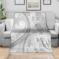 Niue White Sunday Blanket Niuean Lotu Tamaiti Hiapo Pattern - Polynesian Pride