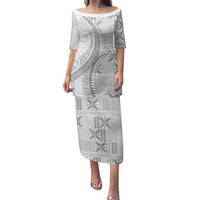 Niue White Sunday Family Matching Puletasi and Hawaiian Shirt Niuean Lotu Tamaiti Hiapo Pattern - Polynesian Pride