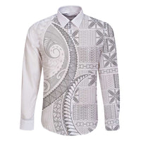 Niue White Sunday Family Matching Short Sleeve Bodycon Dress and Hawaiian Shirt Niuean Lotu Tamaiti Hiapo Pattern - Polynesian Pride