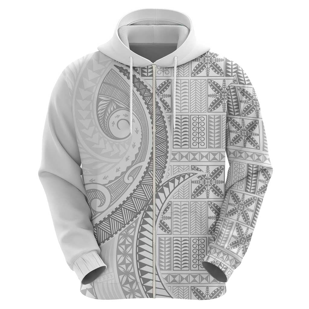 Niue White Sunday Hoodie Niuean Lotu Tamaiti Hiapo Pattern - Polynesian Pride