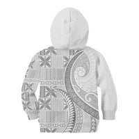 Niue White Sunday Kid Hoodie Niuean Lotu Tamaiti Hiapo Pattern - Polynesian Pride