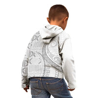 Niue White Sunday Kid Hoodie Niuean Lotu Tamaiti Hiapo Pattern - Polynesian Pride