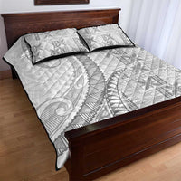 Niue White Sunday Quilt Bed Set Niuean Lotu Tamaiti Hiapo Pattern - Polynesian Pride