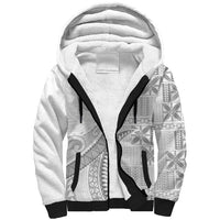 Niue White Sunday Sherpa Hoodie Niuean Lotu Tamaiti Hiapo Pattern LT9 Unisex White - Polynesian Pride