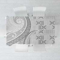 Niue White Sunday Tablecloth Niuean Lotu Tamaiti Hiapo Pattern LT9 White - Polynesian Pride
