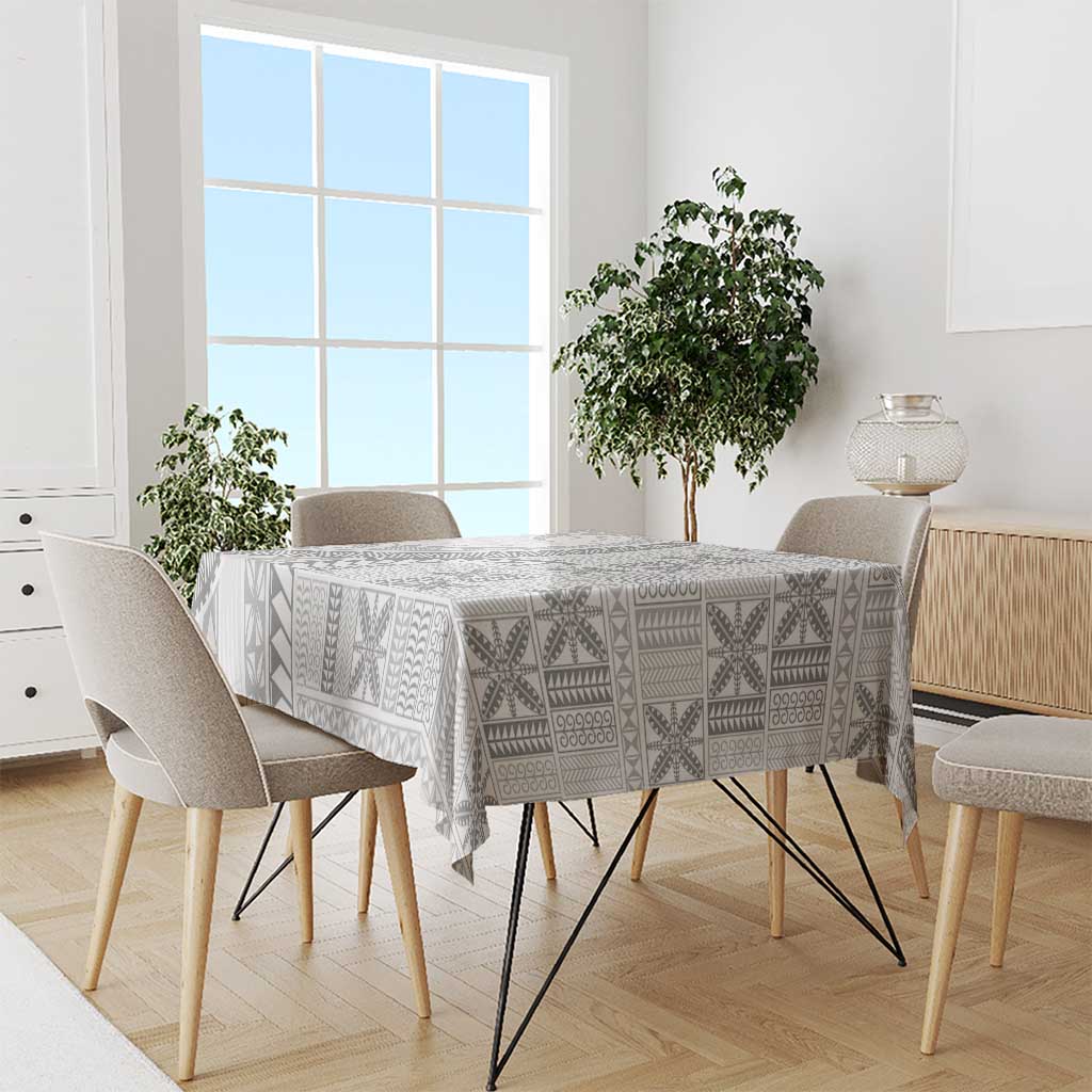 Niue White Sunday Tablecloth Niuean Lotu Tamaiti Hiapo Pattern LT9 - Polynesian Pride