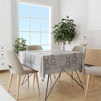 Niue White Sunday Tablecloth Niuean Lotu Tamaiti Hiapo Pattern LT9 - Polynesian Pride