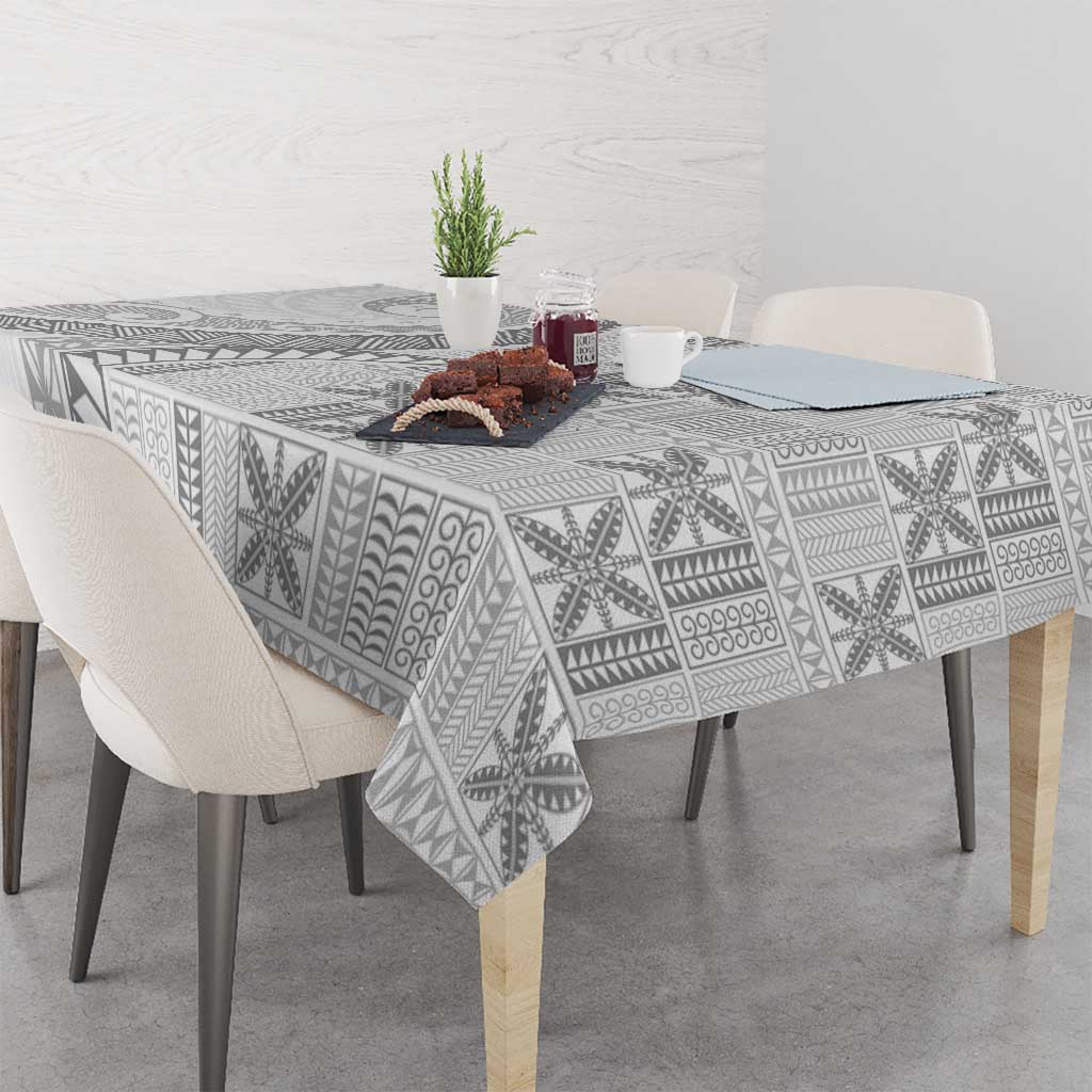 Niue White Sunday Tablecloth Niuean Lotu Tamaiti Hiapo Pattern LT9 - Polynesian Pride