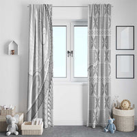 Niue White Sunday Window Curtain Niuean Lotu Tamaiti Hiapo Pattern - Polynesian Pride