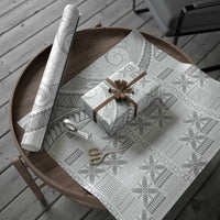 Niue White Sunday Wrapping Paper Niuean Lotu Tamaiti Hiapo Pattern LT9 - Polynesian Pride
