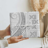 Niue White Sunday Wrapping Paper Niuean Lotu Tamaiti Hiapo Pattern LT9 - Polynesian Pride