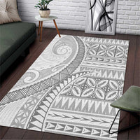 Polynesian White Sunday Area Rug Lotu Tamaiti Melanesian Pattern - Polynesian Pride