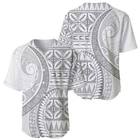 Polynesian White Sunday Baseball Jersey Lotu Tamaiti Melanesian Pattern - Polynesian Pride