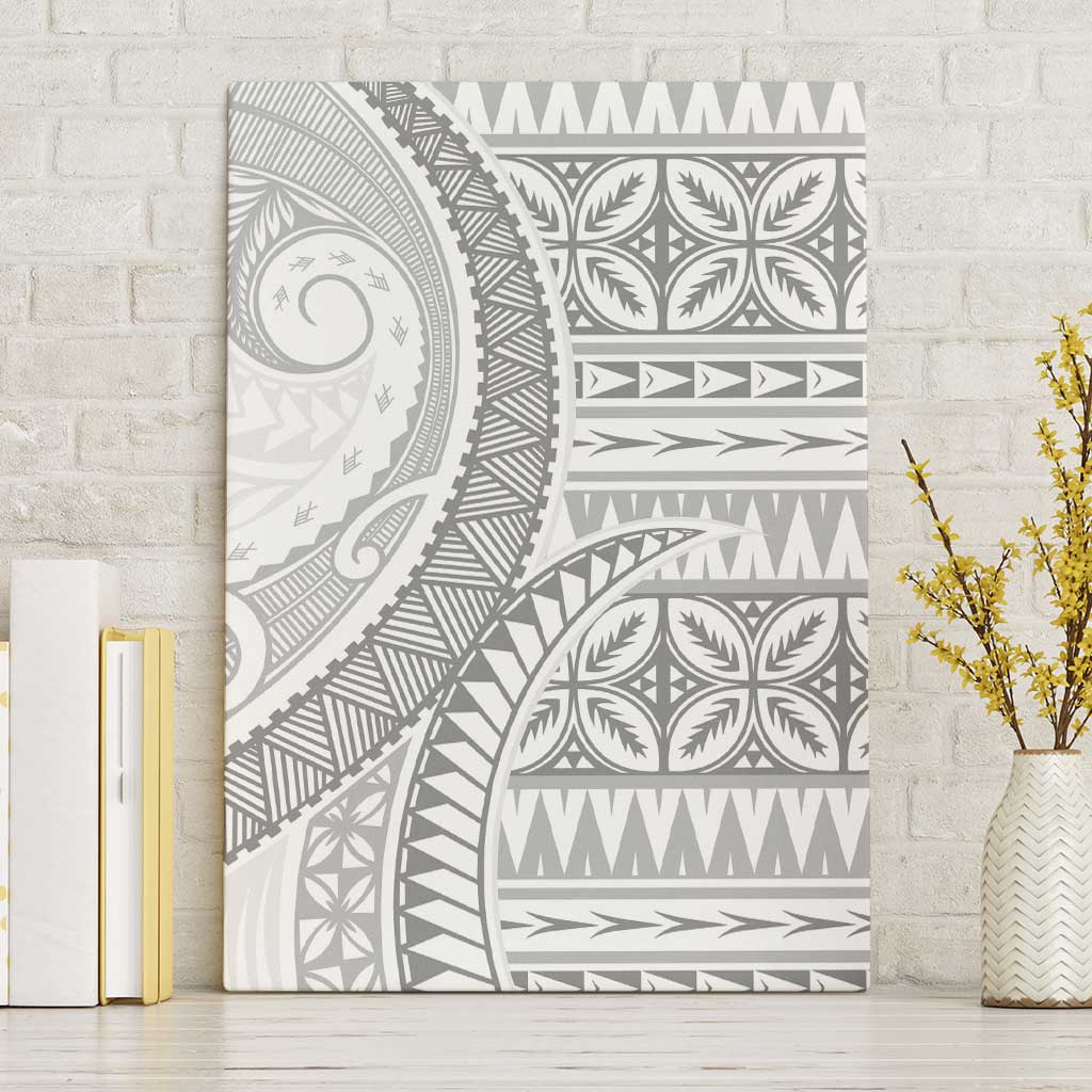Polynesian White Sunday Canvas Wall Art Lotu Tamaiti Melanesian Pattern LT9 Without Frame White - Polynesian Pride