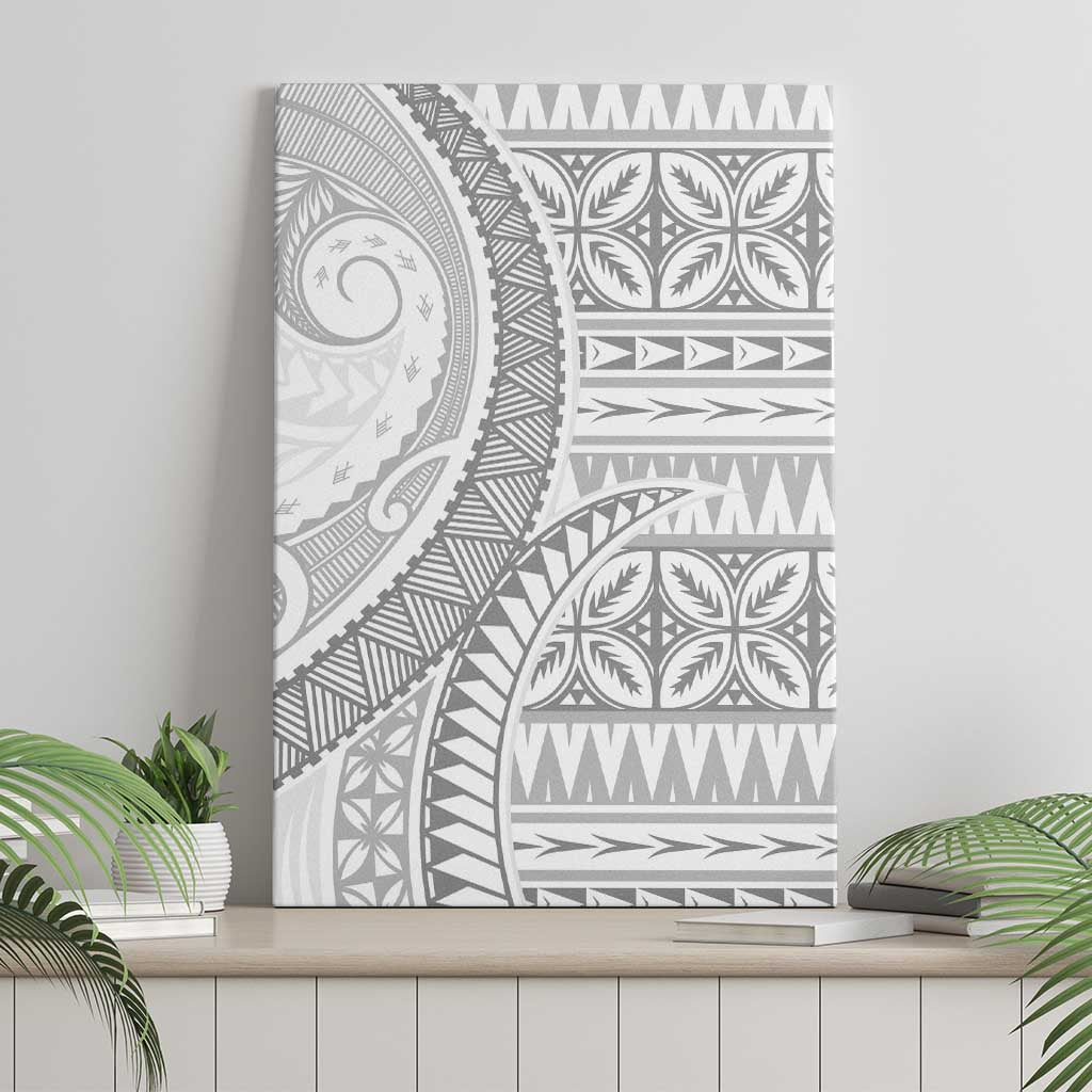 Polynesian White Sunday Canvas Wall Art Lotu Tamaiti Melanesian Pattern LT9 - Polynesian Pride