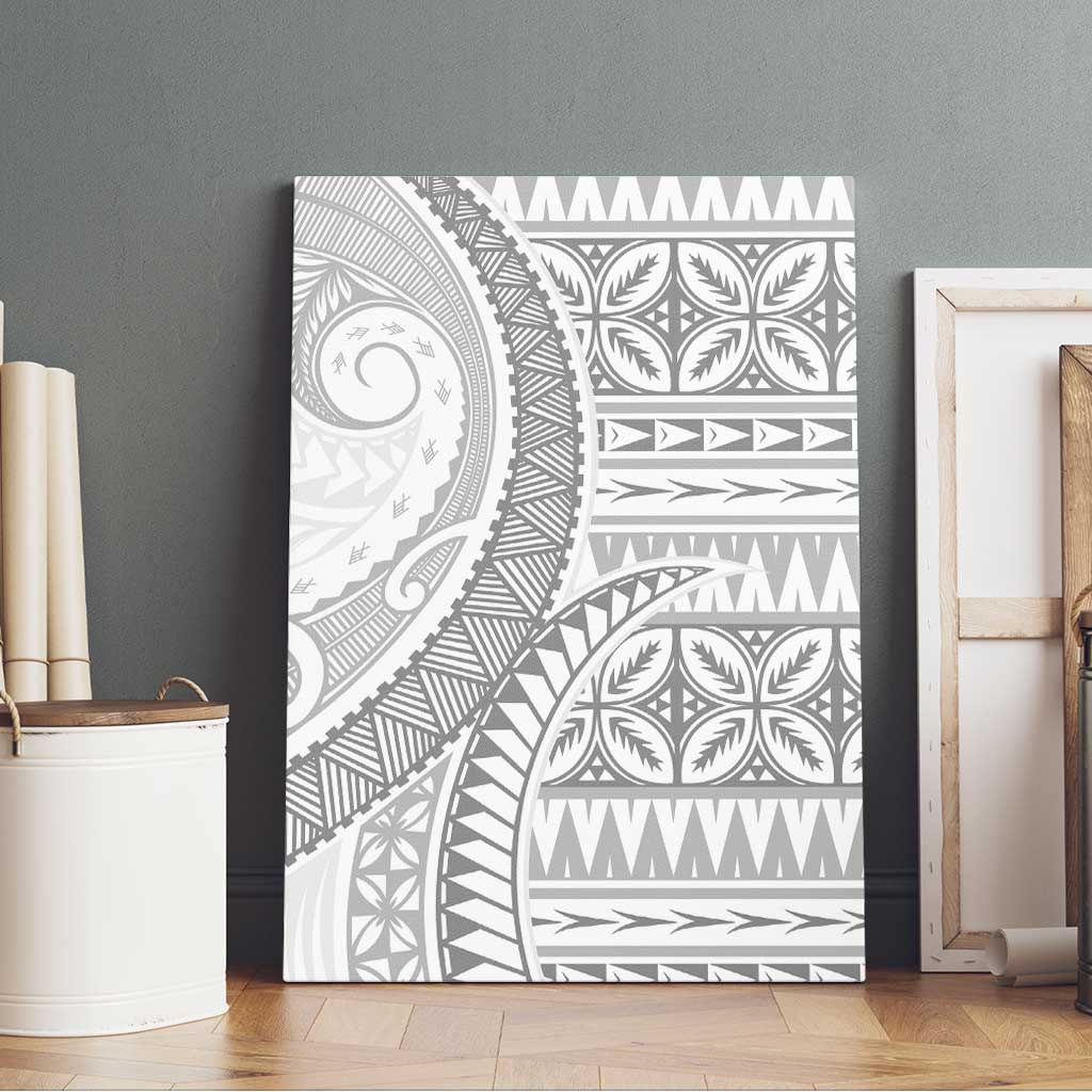 Polynesian White Sunday Canvas Wall Art Lotu Tamaiti Melanesian Pattern LT9 - Polynesian Pride