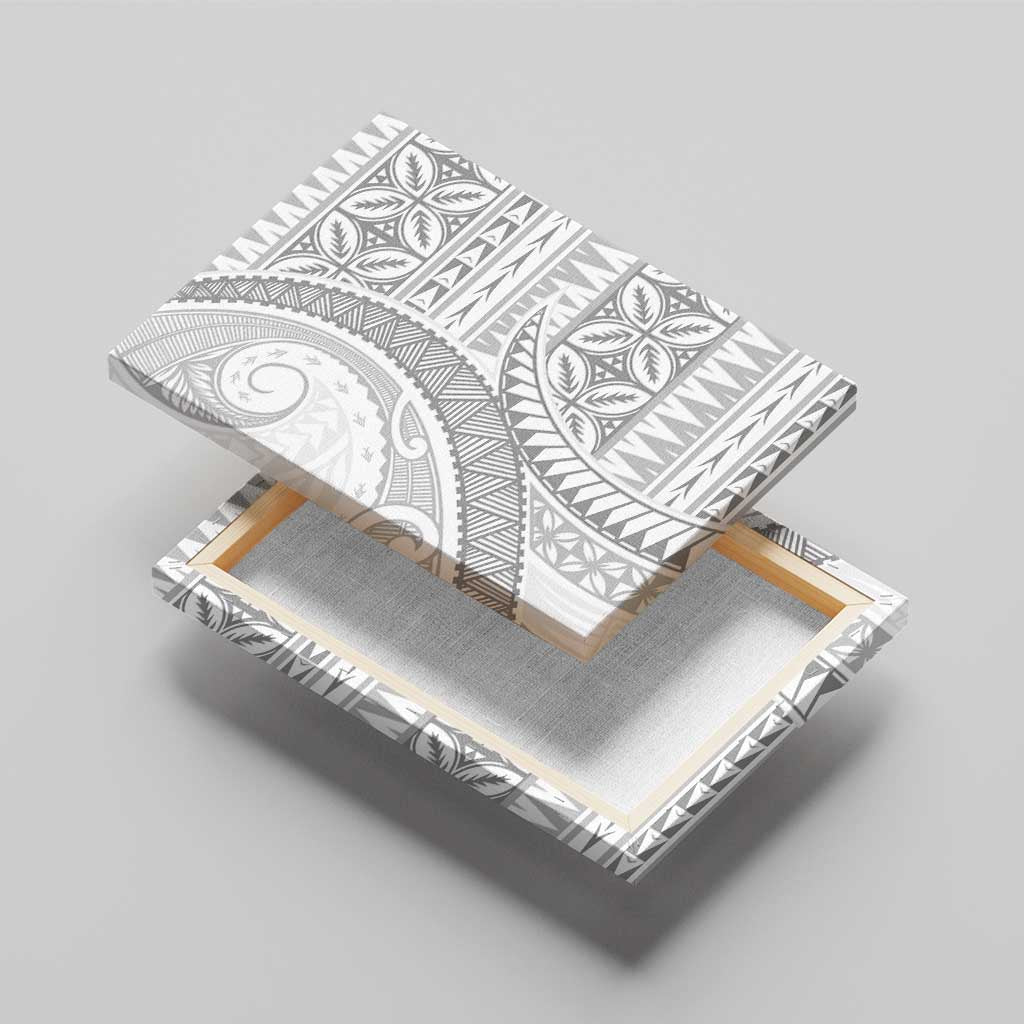 Polynesian White Sunday Canvas Wall Art Lotu Tamaiti Melanesian Pattern LT9 - Polynesian Pride