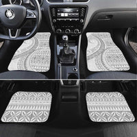 Polynesian White Sunday Car Mats Lotu Tamaiti Melanesian Pattern LT9 Set 4pcs White - Polynesian Pride