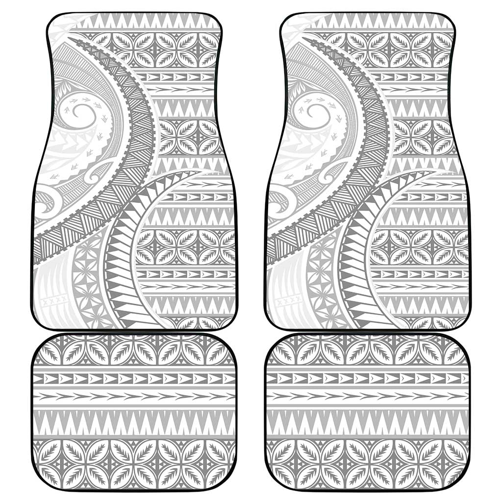Polynesian White Sunday Car Mats Lotu Tamaiti Melanesian Pattern LT9 - Polynesian Pride