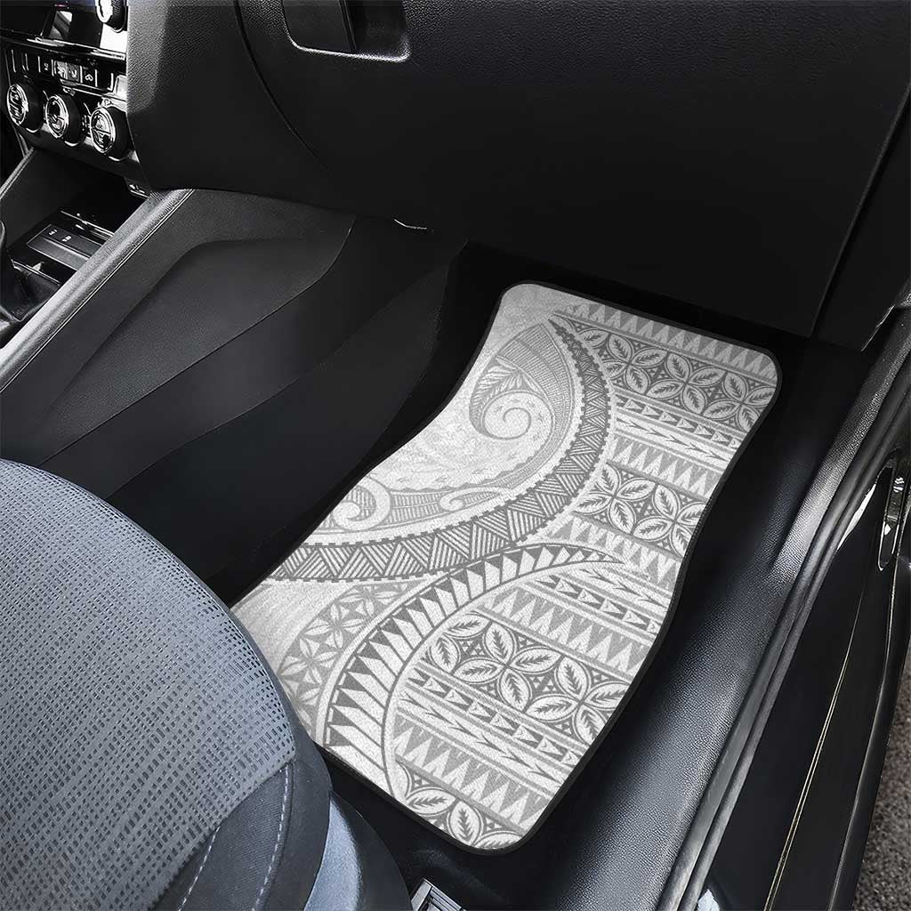 Polynesian White Sunday Car Mats Lotu Tamaiti Melanesian Pattern LT9 - Polynesian Pride