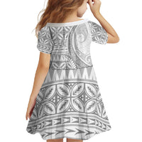 Polynesian White Sunday Family Matching Off Shoulder Maxi Dress and Hawaiian Shirt Lotu Tamaiti Melanesian Pattern - Polynesian Pride