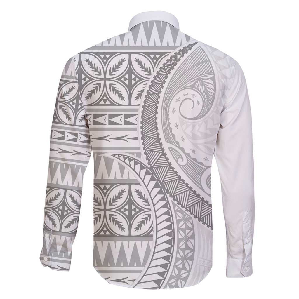Polynesian White Sunday Family Matching Off Shoulder Short Dress and Hawaiian Shirt Lotu Tamaiti Melanesian Pattern - Polynesian Pride