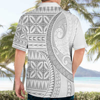 Polynesian White Sunday Hawaiian Shirt Lotu Tamaiti Melanesian Pattern LT9 - Polynesian Pride