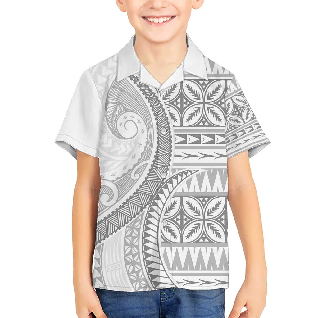 Polynesian White Sunday Hawaiian Shirt Lotu Tamaiti Melanesian Pattern LT9 - Polynesian Pride