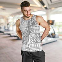 Polynesian White Sunday Men Tank Top Lotu Tamaiti Melanesian Pattern LT9 White - Polynesian Pride