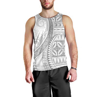 Polynesian White Sunday Men Tank Top Lotu Tamaiti Melanesian Pattern LT9 - Polynesian Pride