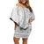 Polynesian White Sunday Off Shoulder Short Dress Lotu Tamaiti Melanesian Pattern - Polynesian Pride