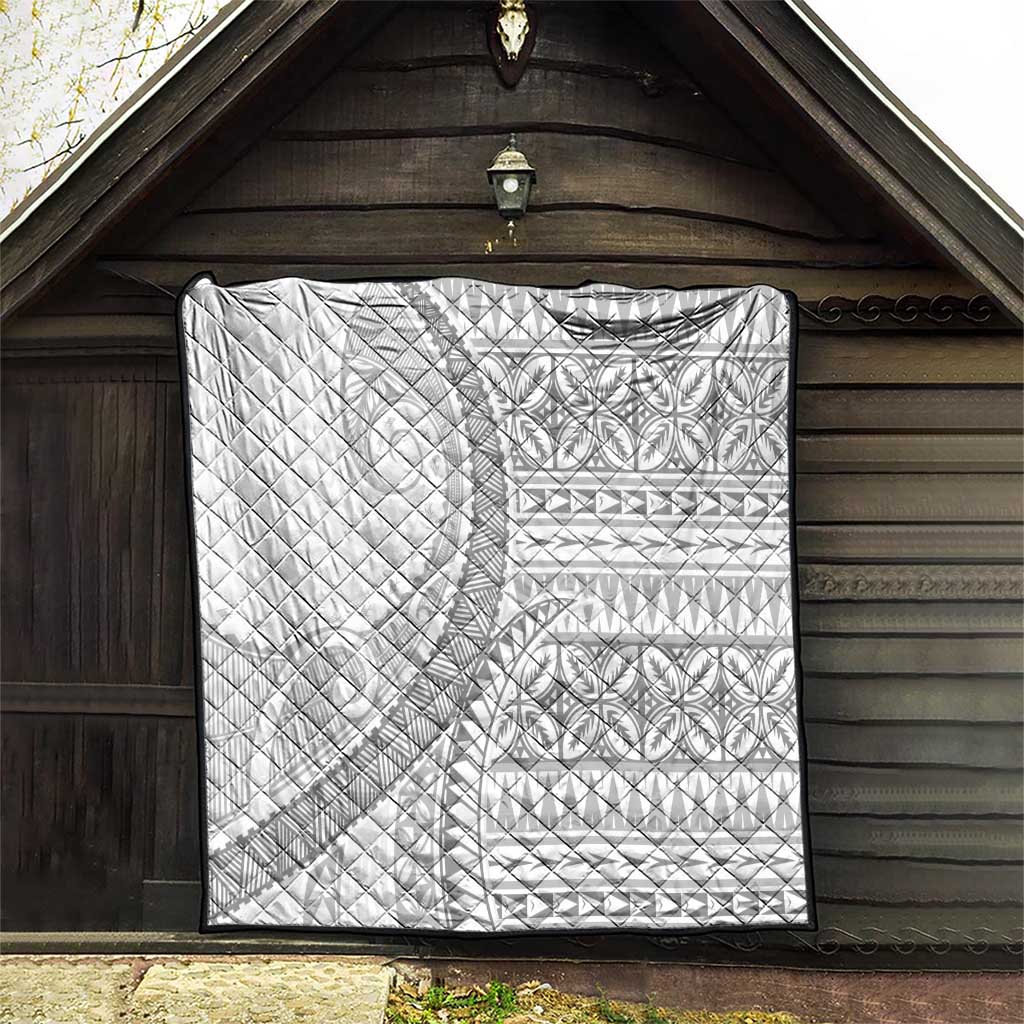 Polynesian White Sunday Quilt Lotu Tamaiti Melanesian Pattern - Polynesian Pride