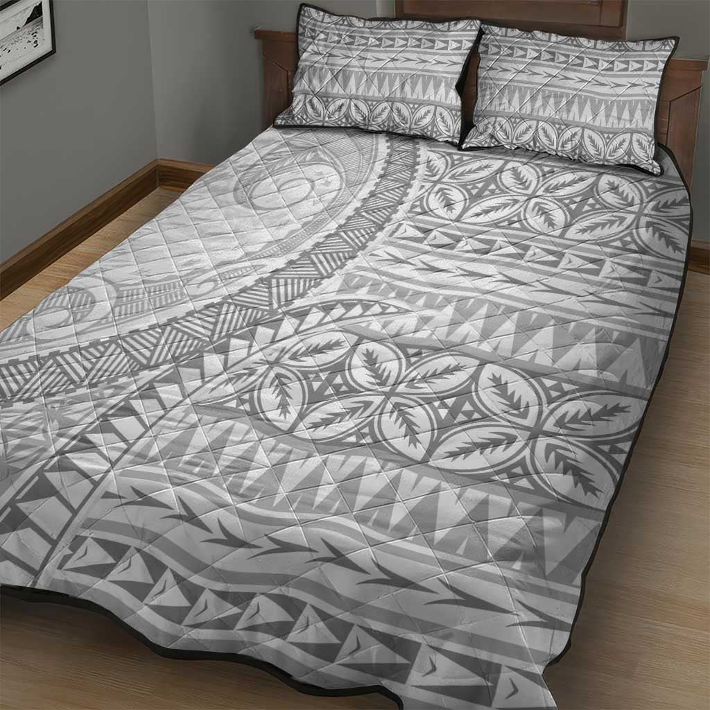 Polynesian White Sunday Quilt Bed Set Lotu Tamaiti Melanesian Pattern - Polynesian Pride