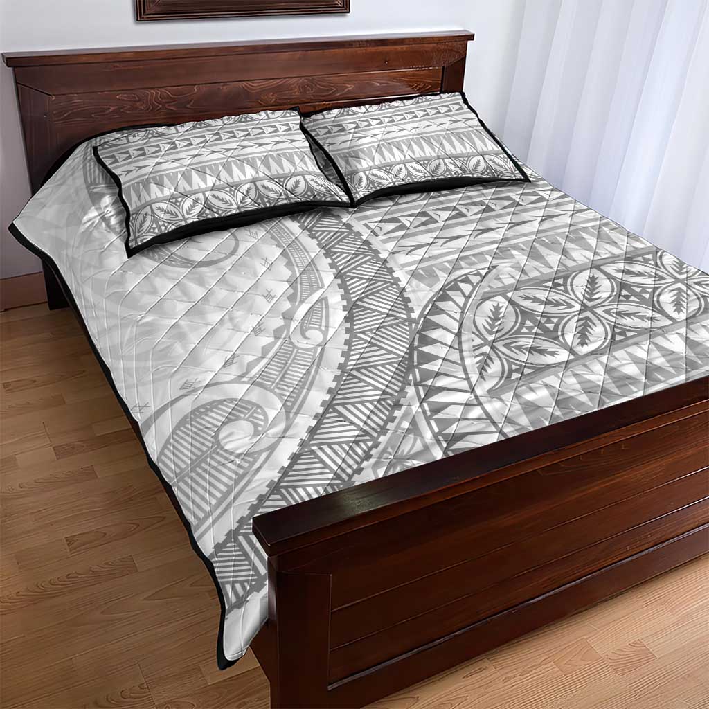 Polynesian White Sunday Quilt Bed Set Lotu Tamaiti Melanesian Pattern - Polynesian Pride