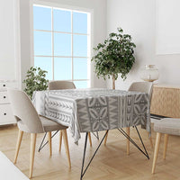 Polynesian White Sunday Tablecloth Lotu Tamaiti Melanesian Pattern LT9 - Polynesian Pride